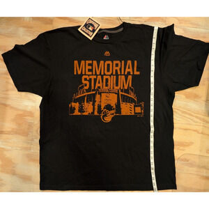 Majestic Cooperstown Collection Baltimore Orioles Black TShirt Men's 2XL NWT